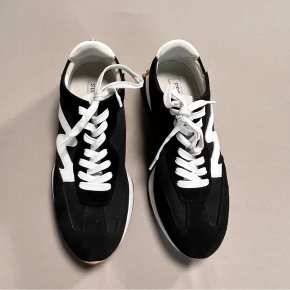 Steve Madden CAMPO Retro Sneakers Black & White – Women’s 11M - Picture 6 of 14